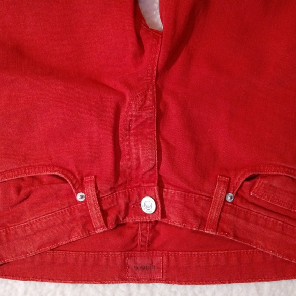 Hudson Jeans Denim - Hudson Mid Rise Deep Red Skinny Jeans 28